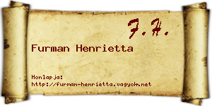 Furman Henrietta névjegykártya